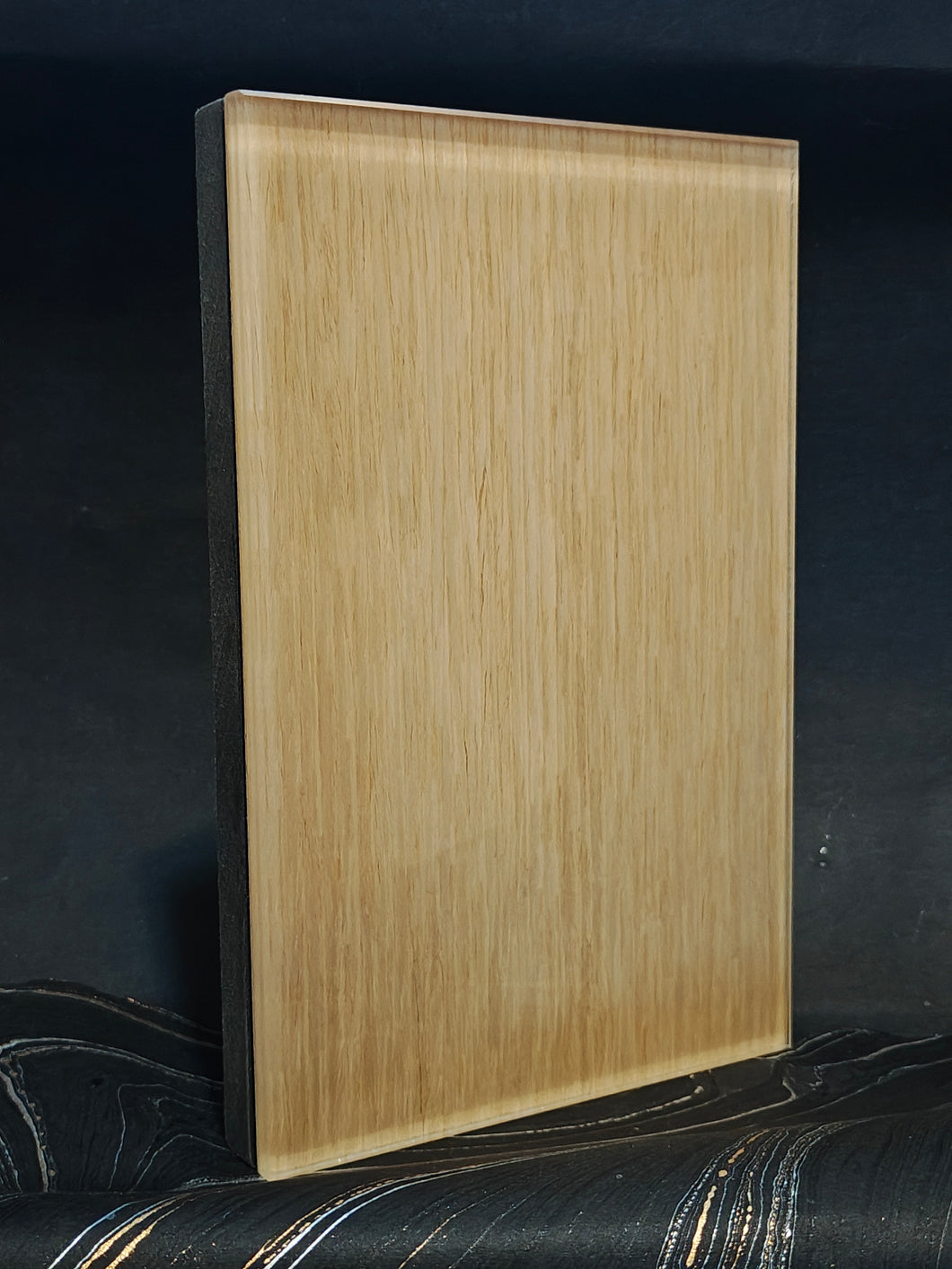 Genuine Rift White Oak Wood Veneer Laminated Glass