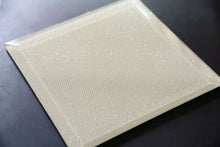 Gold Diamond Sparkle Mesh Over White OrganicA™ Laminated Glass Tile