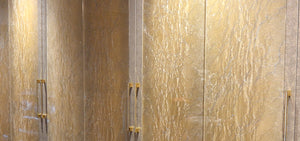 decorative gold fabric door glass