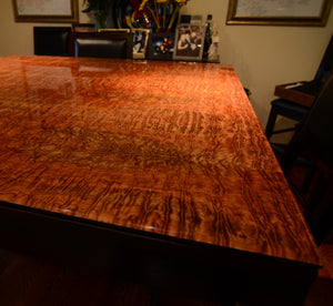 laminated glass wood veneer glass table