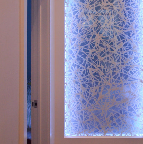 Spider Web Hand-Made Japanese Washi Rice Paper Laminated Glass